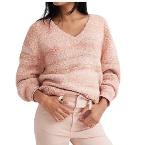 J Crew spaced dyed v neck sweater
